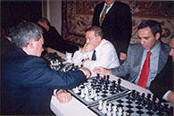 Roman Pelts FIDE master faced World Champion Garry Kasparov in a three game speed chess match
